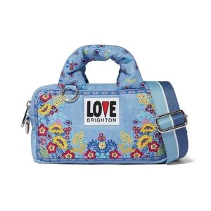 Brighton Blue and Red Floral Crossbody Bag